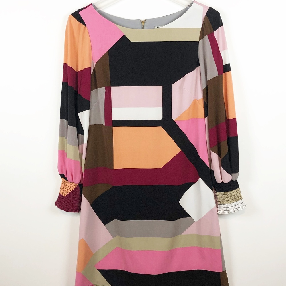Eliza J Multi Color Geometric Print Sheath Dress